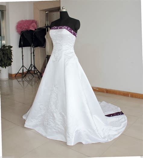 Fashion Strapless Embroidery Wedding Dresses Long New Satin Beaded