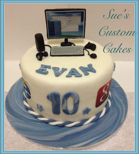 Choose from hundreds of free cake pictures. PC birthday cake Fondant PC, computer, miniature, edible ...