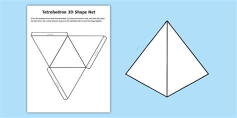 Tetrahedron 3d Shape Net Teacher Made
