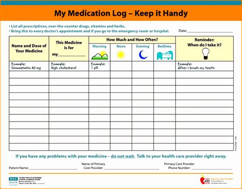 Free Printable Medication Log Template Templates Printable Download