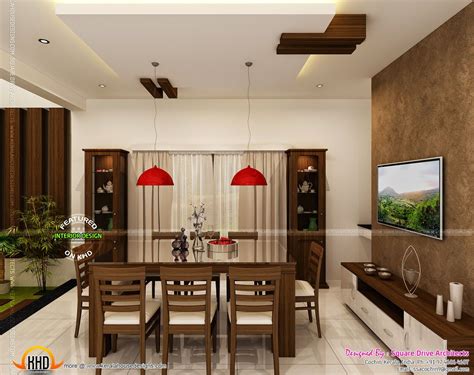 Lavish Dining Room Kerala House Design Interior Design