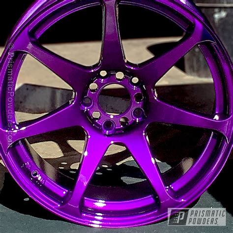 Automotive Rim Coated In Illusion Purple With A Clear Vision Top Coat