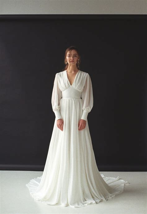 Maybe you would like to learn more about one of these? Long sleeve wedding dress Boho bishop sleeve wedding dress ...