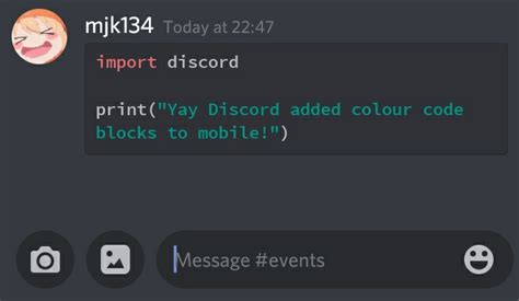 Finally Colour Code Blocks Come To Mobile Rdiscordapp