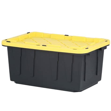 Have A Question About Hdx 17 Gal Tough Storage Tote In Black With Yellow Lid Pg 14 The