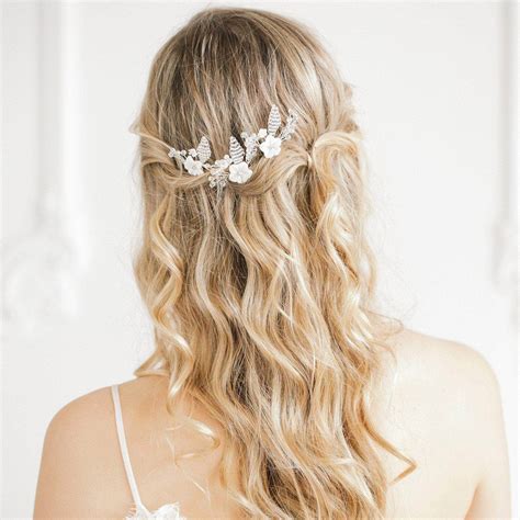 Mother Of Pearl Flower Wedding Hair Pins X3 Blossom Britten