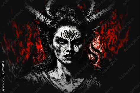 Succubus A Supernatural Demon Evil And Seductive Female Devil Generative AI Stock