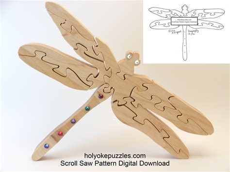 Dragonfly Puzzle Pattern Pdf And Svg By Holyokepuzzles On Etsy Wood