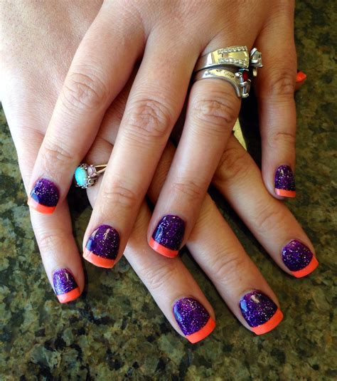 Purple And Orange Halloween Nails Purple Nail Designs Purple Nails