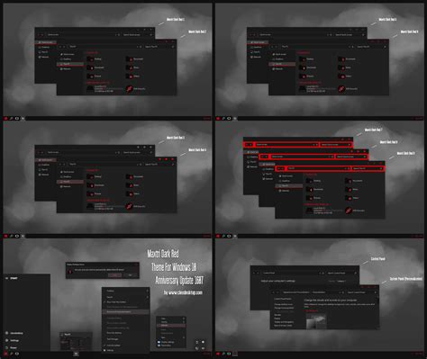 maxtri dark red theme for windows10 anniversary update 1607 cleodesktop i windows 10 themes