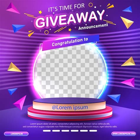 Premium Vector Giveaway Winner Announcement Social Media Post Template