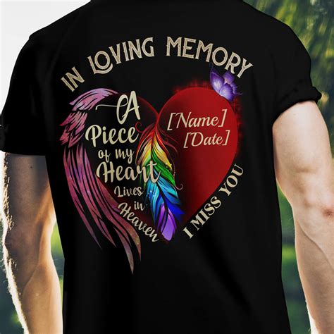 Memory Shirt Personalized In Loving Memory A Piece Of My Heart Lives