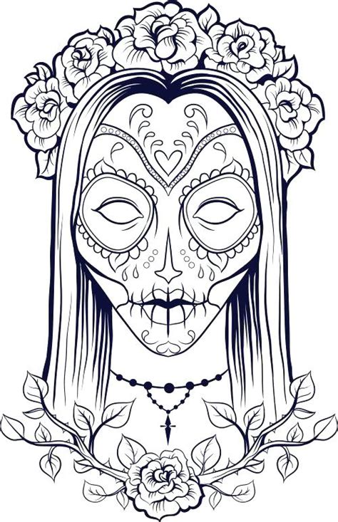 Color this scary skull, surrounded by pumpkins, with in color with tattoo containing a skull, a snake and beautiful roses with leaves. Free Printable Skull Coloring Pages For Kids