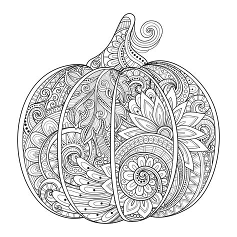 Halloween pumpkin zentangle source 123rf irinarivoruchko - Zentangle Adult Coloring Pages
