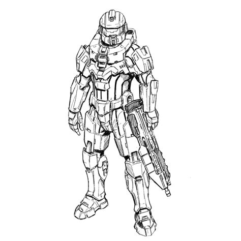 How To Draw Master Chief From Halo With Pictures