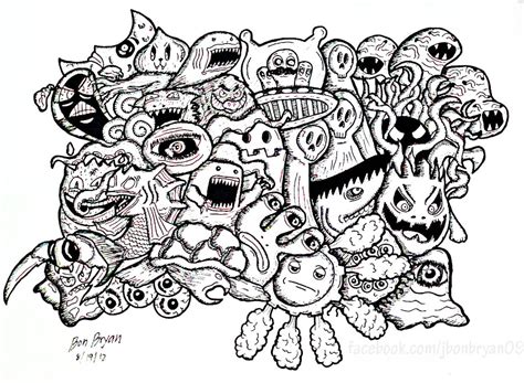 A smooth sea never made a skillful sailor. Doodle monsters - Doodle Art / Doodling Adult Coloring Pages