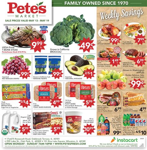 Don't miss the weekly sales, including locally grown fruits, fresh vegetables, seafood, produce, juice, meat don't miss this week best market ad sales and specials and don't forget to print off your local ad. Pete's Fresh Market Ad Circular - 05/13 - 05/19/2020 | Rabato