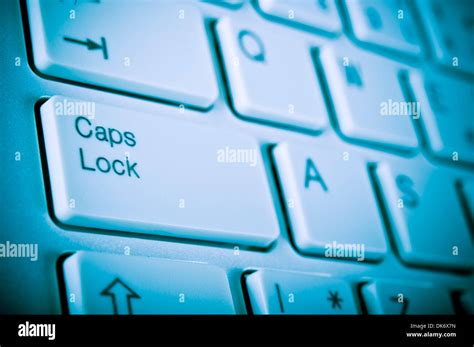 Closeup On Caps Lock Key On A Computer Keyboard Stock Photo Alamy