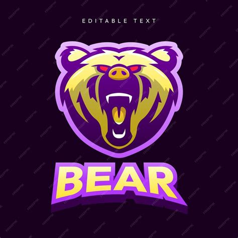 Premium Vector Bear Editable Mascot Esport Logo Template