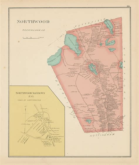 Northwood New Hampshire 1892 Map Etsy