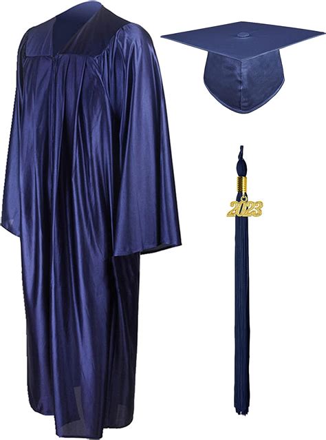 Buy Graduationmall Shiny Graduation Gown Cap Tassel Set 2023 For High