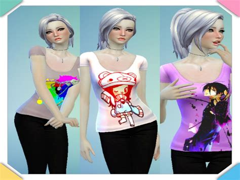The Sims Resource Anime Inspired Shirts