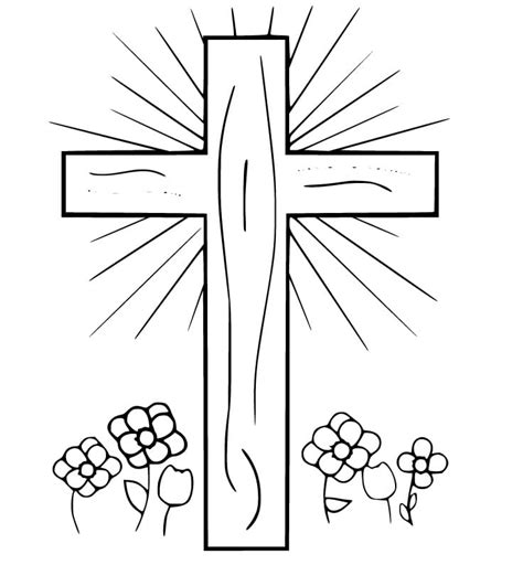 Easter Cross To Color Coloring Page Free Printable Coloring Pages For