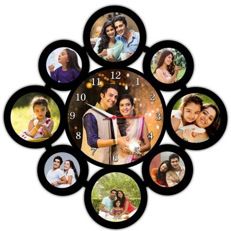 Orpat Black Sublimation Wall Hanging Clock Model Wooden Photo Frame