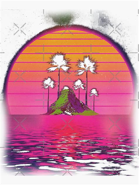 Vaporwave Island Sticker For Sale By Gonnarain Redbubble