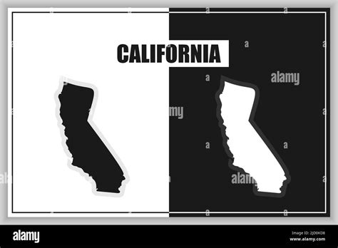 Flat Style Map Of State Of California Usa California Outline Vector