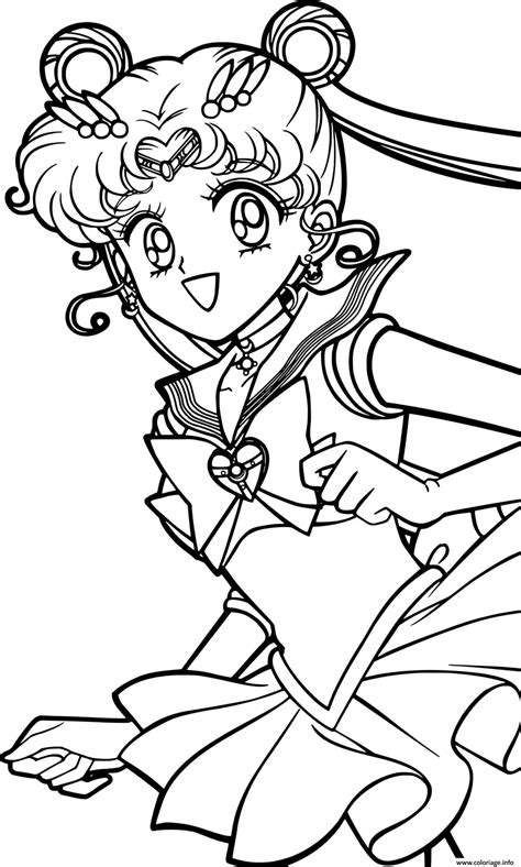 Coloriage Sailor Moon Cute Girl Manga JeColorie Com