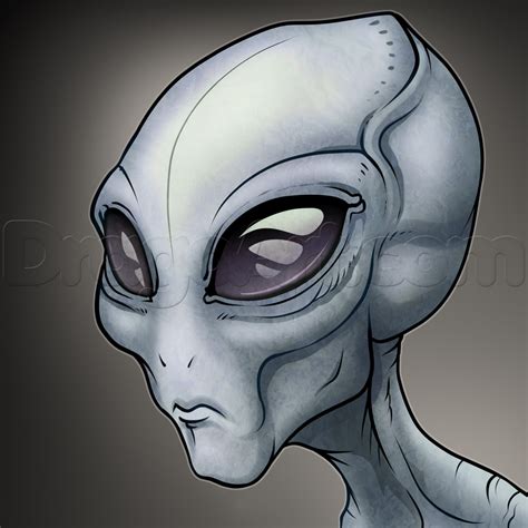 Step By Step Alien Face Drawing Drawing