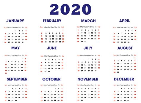 Take Free Large Font Printable 2020 Calendar With Holidays Us