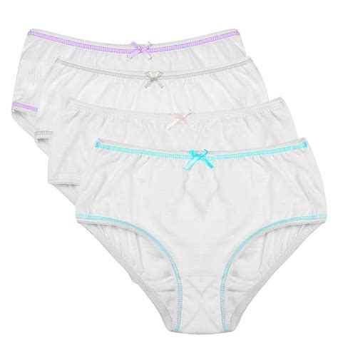 Buyless Fashion Buyless Fashion Girls Underwear 4 Pack Brief Panties Soft Cotton Little