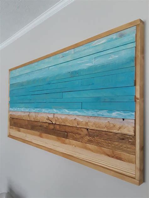 Beach Wood Wall Art Reclaimed Wood Wall Art Wood Wall Art Etsy Arte De La Pared De Madera