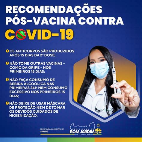 Recomendação pós vacina contra COVID Prefeitura Municipal de Bom Jardim
