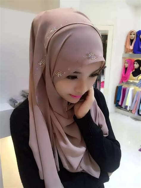 muslim women hijab chiffon scarf diamonds hooded instant slip on wraps bandanas caps underwear