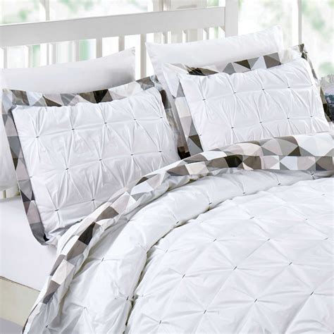 California Design Den Pintuck Handcrafted Duvet Cover Set Cotton