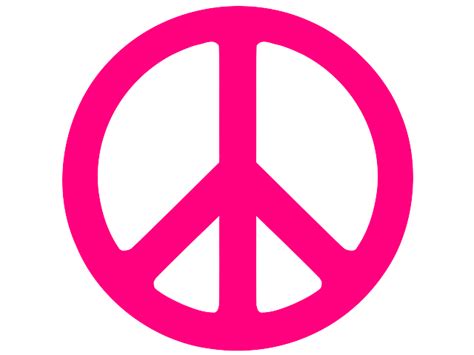 Hot Pink Peace Sign Clip Art At Vector Clip Art Online Royalty Free And Public Domain