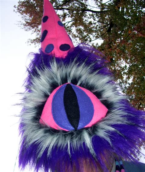 Purple People Eater Costume Hat Furry One Eye Horned Custom