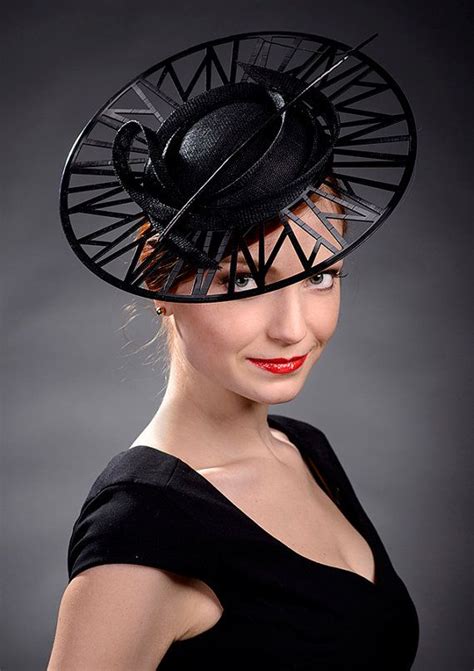 Black Designer Hat High Fashion Hat Haute Couture Hat Featured In