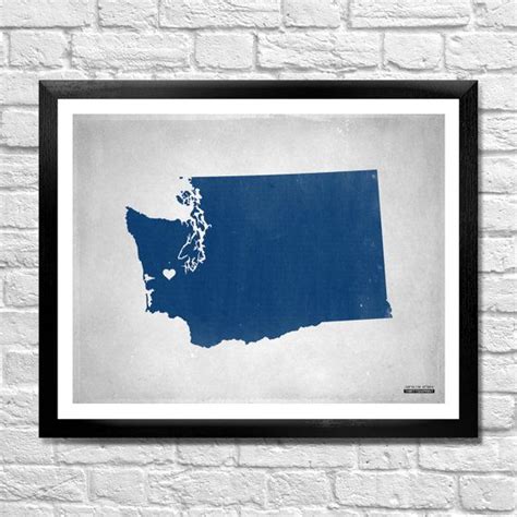 Washington State Map Personalized Art Print Personalized Art Print