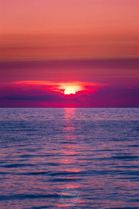 Pink Purple And Orange Lake Michign Sherbet Sunset Amazing Sunsets