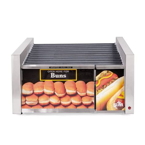 Star 30scbd 30 Hot Dog Roller Grill Wbun Storage Slanted Top 120v