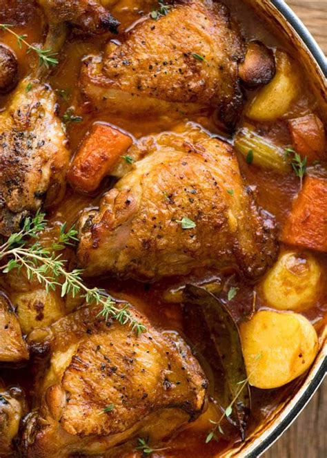 I use skinless, boneless chicken, only one tablespoon of olive oil, low sodium broth and lots of vegetables. Chicken Stew | RecipeTin Eats