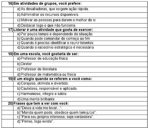 Teste Vocacional Para Imprimir Com Gabarito
