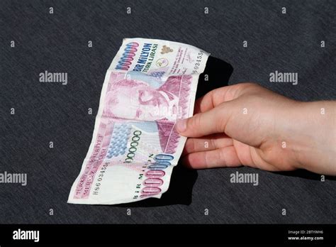 Turkey Paying In Cash Turkish Lira Note Million Lira Bir Milyon