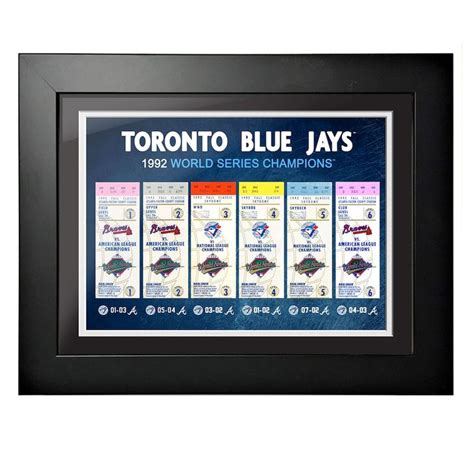Toronto Blue Jays Ticket To History 12 X 16 Frame 1992 Toronto