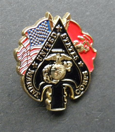 Us Marine Corps Usmc Marines Flag Spear Head Spade Lapel Pin Badge 1