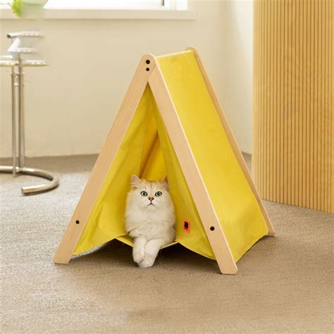Mewoofun Eco Friendly Dog Cat Tipi House Teepee Tent Elevated Dog Bed